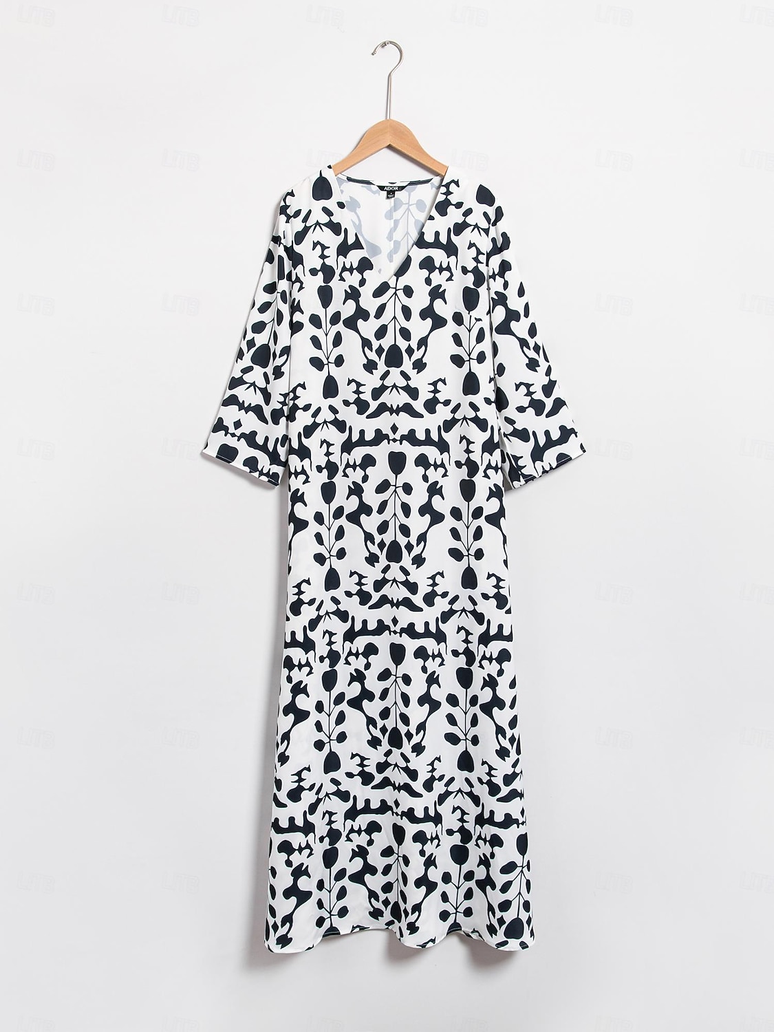 maxi abito geometrico floreale in raso del 2025 a $68.99 –P6