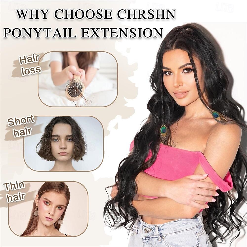 Ponytail Extension Black Drawstring Ponytail Extension for Women 26 Inch Long Wavy Ponytail Extension Synthetic Clip in Pony Tails Hair Extensions for Women Girls 2026 - $14.99 –P14