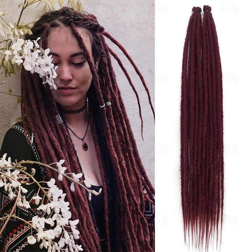 extensions de dreadlocks 24 pouces vert extensions de dreads au crochet à extrémité unique 20 brins se extension de dreadlocks synthétiques droite style hippie dreads pour femmes hommes de 2025 ? $33.99 –P3