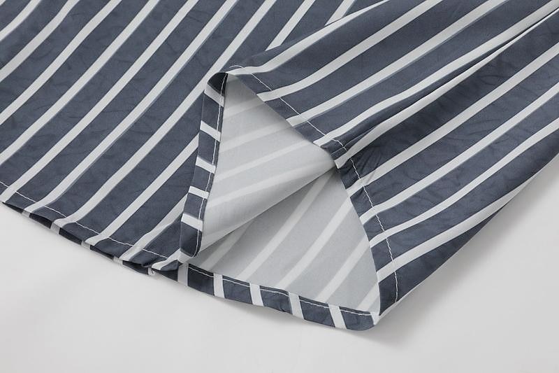 Herr Skjorta Franska manschettskjortor Skjorta med krage Randig Bröllop Arbete Svart Grå Långärmad Nedvikt Vår, Höst, Vinter, Sommar Kläder Button-Down 2025 - $18.99 –P6