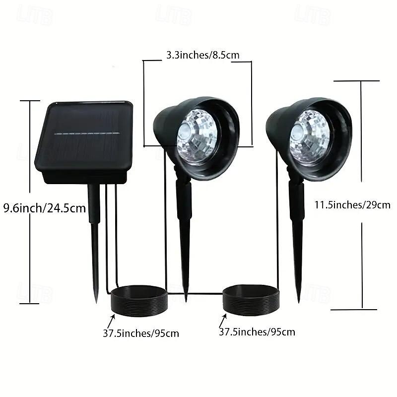 Buitenzonne-energiespotlicht IP65 waterdicht 2-in-1 op zonne-energie gericht licht voor tuin, zwembad, bomen, vijvers, tuindecoratie, landschapsverlichting 2026 - $33.99 –P9