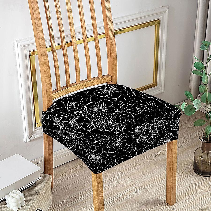 Capas elásticas para assento de cadeira de jantar 1 peça, capas de assento laváveis macias e removíveis com estampa floral para cadeiras de jantar, protetor de capa de assento para sala de jantar de 2025 por $6.99 –P8
