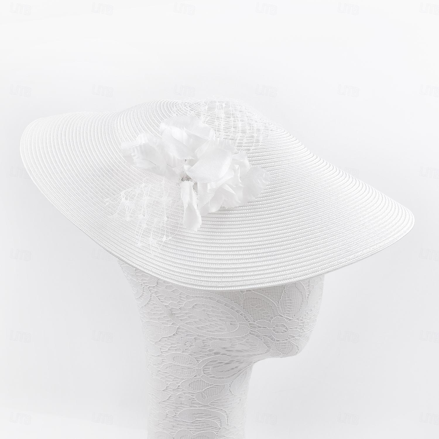 Headbands Hats Fiber Bowler / Cloche Hat Straw Hat Sun Hat Wedding Tea Party Elegant Wedding With Pearls Tulle Headpiece Headwear 2026 - $57.99 –P9