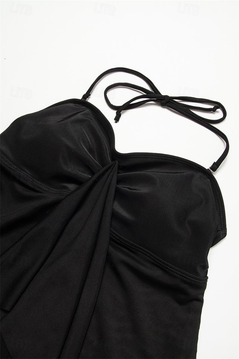 Per donna Normale Costumi da bagno Tankini 2 pezzi Costume da bagno 2 pezzi Costumi da bagno modesti A fascia Senza bretelline Festività Abbigliamento mare Tinta unica Con bretelline Senza maniche del 2025 a $27.99 –P17