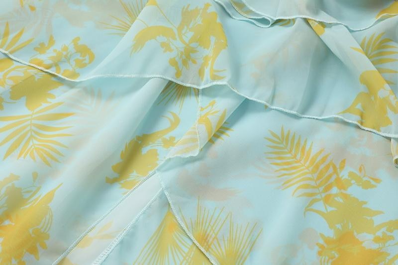 Robe balançoire femme boho robe longue robe maxi robe bleu jaune vert clair floral à lacets manches lanterne printemps été robe profonde v ourlet irrégulier week-end coupe ample 2023 s m l xl xxl de 2025 ? $40.99 –P9