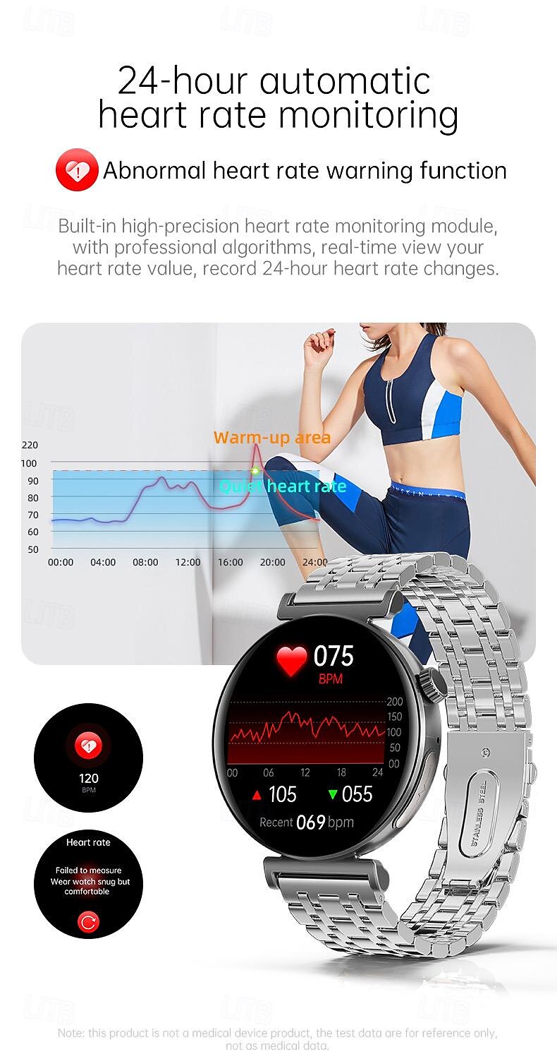 dames amoled smartwatch: 1,28” display met ecg, ppg & uitgebreide gezondheidsmonitoring 2025 - $75.99 –P11