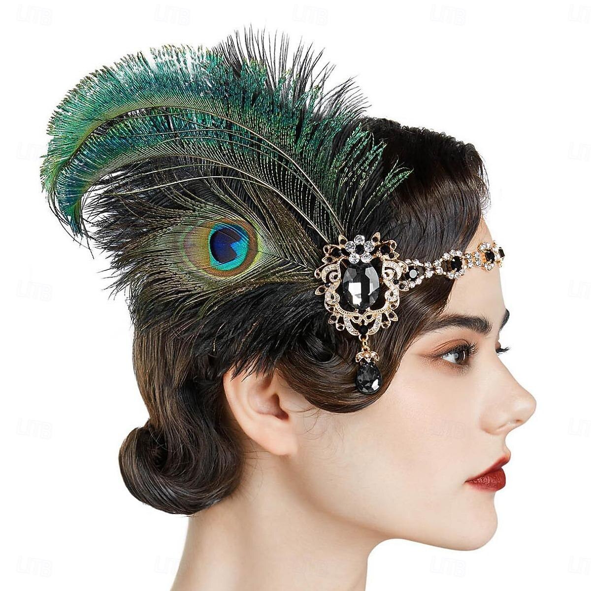 Para la Cabeza Bandas de cabeza Diadema de estilo flapper Para la Cabeza Retro Antiguo Rugido 20s 1920s Pluma Para El gran Gatsby Chica de la aleta Cosplay Víspera de Todos los Santos Carnaval Mujer 2026 - $31.99 –P3