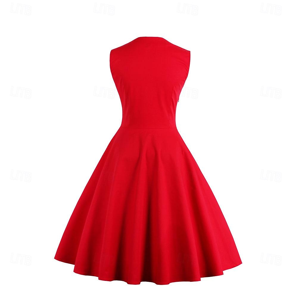 Buline 1950 Rochie de Cocktail Rochii O rochie de linie Rochie Flare Buline Pentru femei Mascaradă Evenimente / Petrecere Petrecerea Burlăcițelor Adulți Rochie Rochii de acasă 2025 - $38.99 –P11