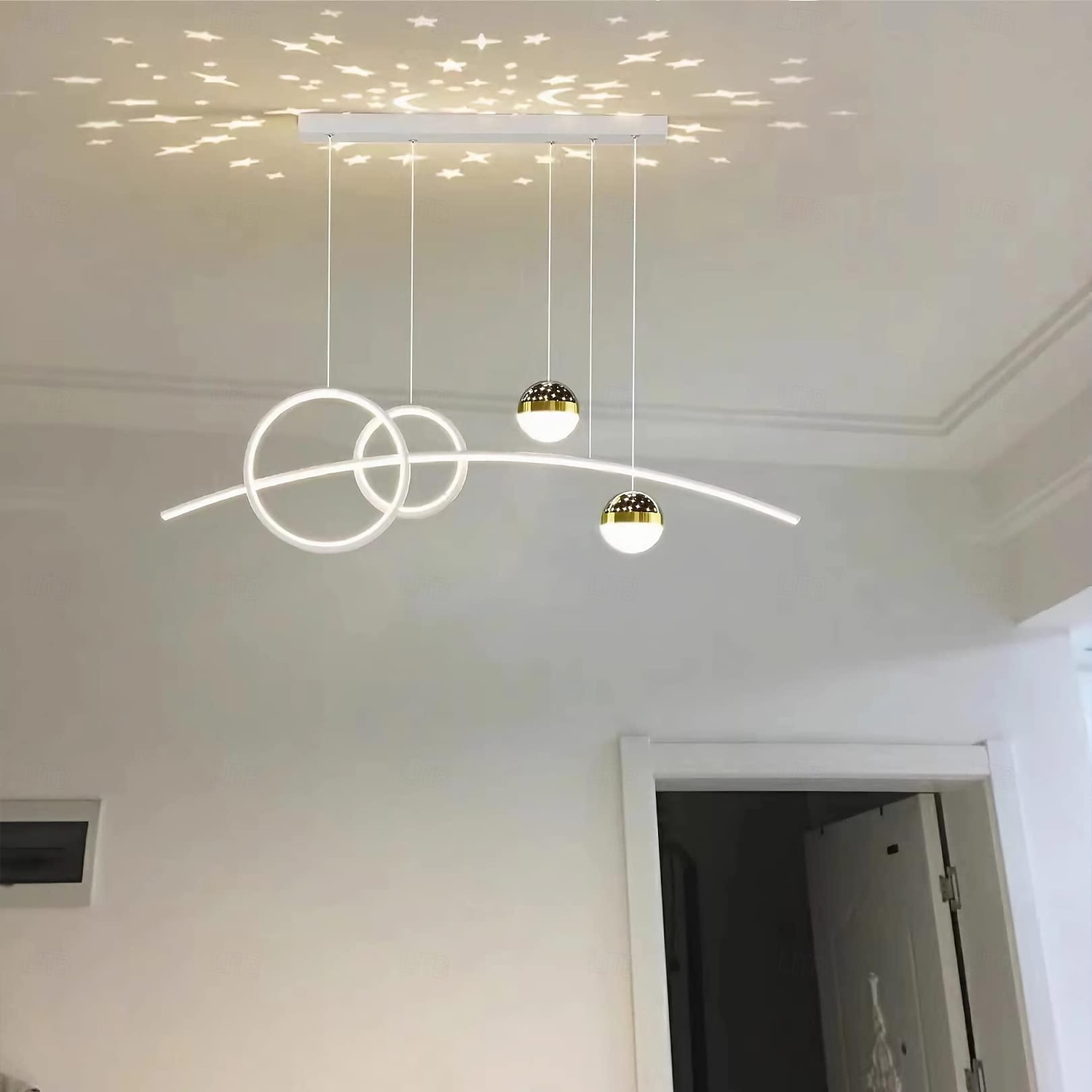 120 cm Intensité Réglable Lampe suspendue Aluminium Le Gel de Silice Style artistique Nouveauté Tendance Finitions Peintes Noir Artistique Moderne 110-240 V de 2025 ? €253.74 –P1