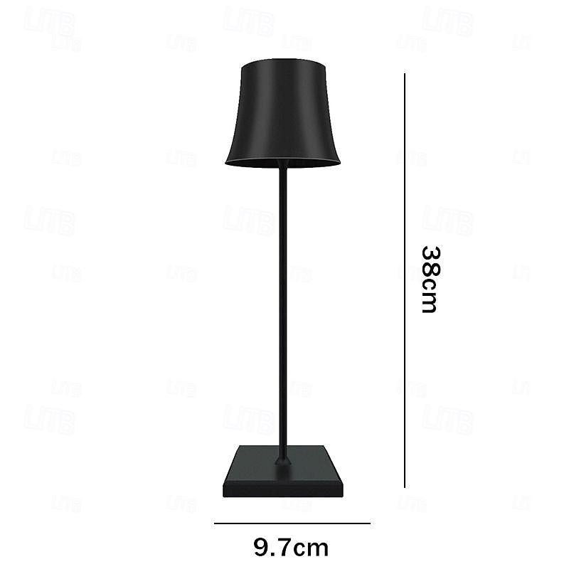 Portable Dimmable Table Lamp Cordless LED Lamp Aluminum Infinite Dimming Table Lamp Dining Room Bedroom Minimalist Type-C Rechargeable Battery Atmosphere Long Lasting 2025 - $52.99 –P1