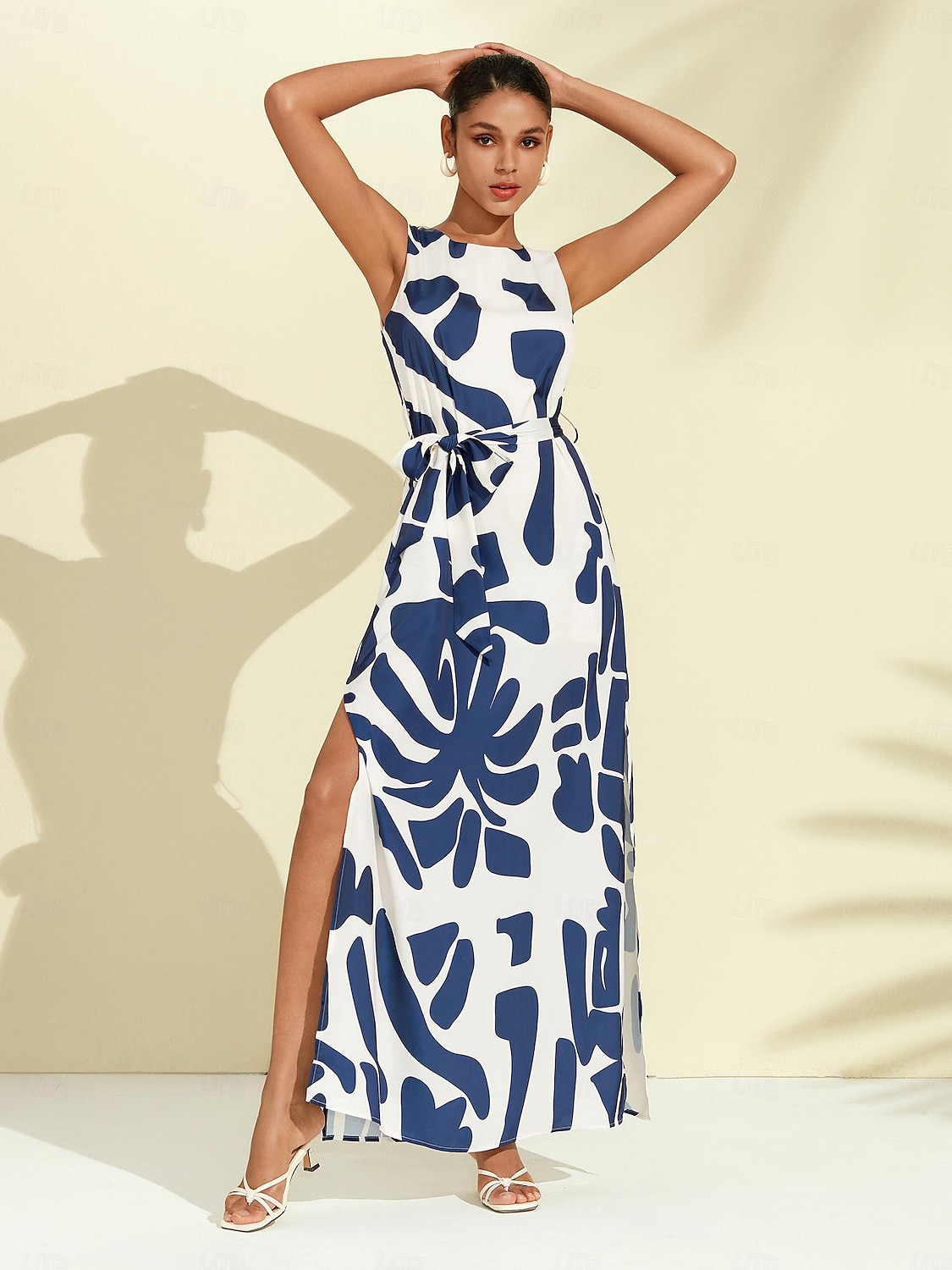 Femmes Robe Décontractée Robe Ample Noir Blanche Sans manches Motif Floral Imprimé Ample Printemps & Été Tour Décontracté Quotidien Occasionnel Vacances S M L de 2025 ? $71.99 –P6