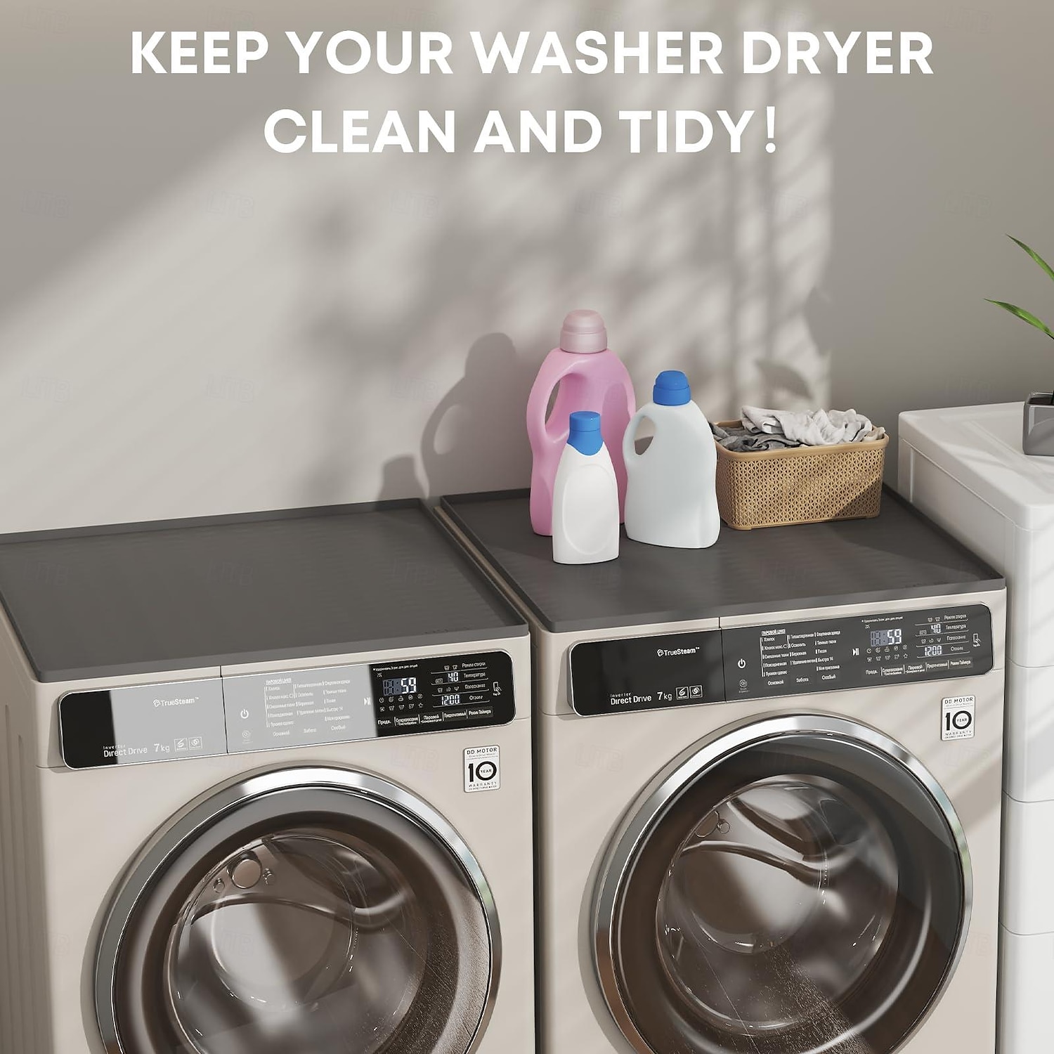 Чехлы для стиральной и сушильной машины сверху, силиконовый защитный коврик для сушилки, нескользящий водонепроницаемый чехол для стиральной машины, защита верхней загрузки для стирки и кухни 2025 - $20.99 –P6