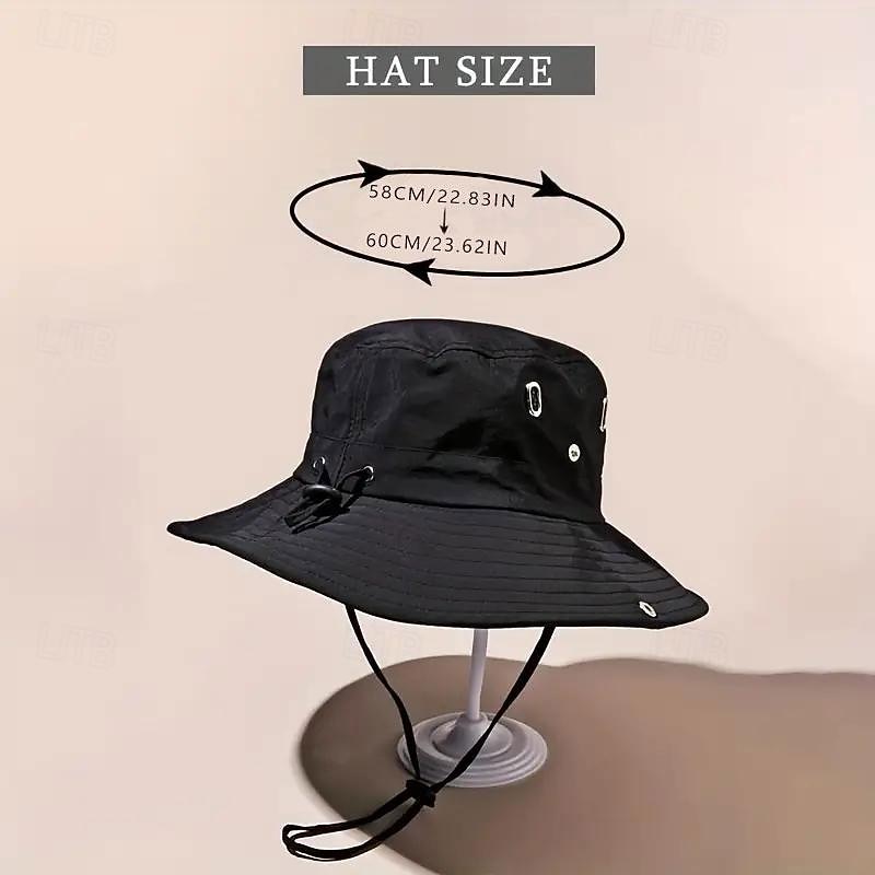Men's Bucket Hat Sun Hat Fishing Hat Boonie hat Hiking Hat Black Deep Blue Polyester Travel Beach Outdoor Vacation Plain UV Sun Protection Sunscreen 2026 - $14.99 –P1