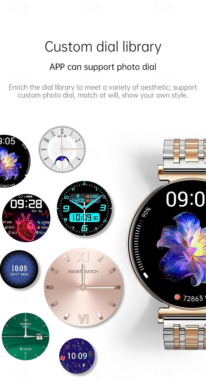 dames amoled smartwatch: 1,28” display met ecg, ppg & uitgebreide gezondheidsmonitoring 2025 - $75.99 –P18