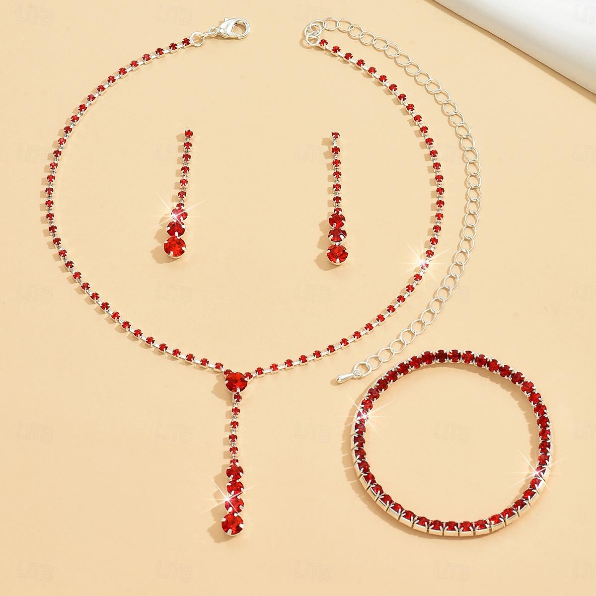 Seturi de bijuterii 4 buc Ștras Aliaj Cercei Coliere Brățări Pentru femei Elegant Epocă Modă Geometric Geometric Shape Set de bijuterii Pentru Nuntă Aniversare Invitat la nunta 2025 - $12.99 –P7