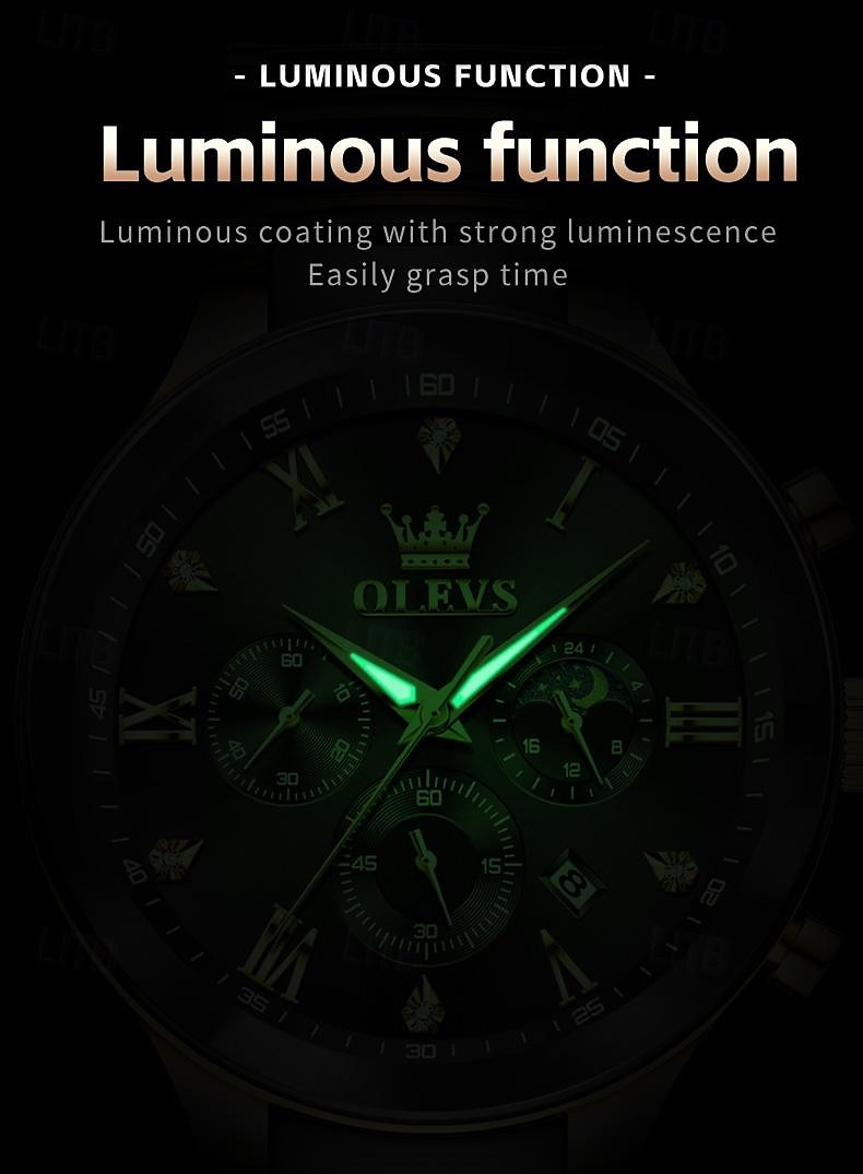 OLEVS 7004 Heren Horloges Keramische Band Chronograaf Datum Luminous Waterdicht Luxe Quartz Horloge Man TOP Merk Heren Horloge 2025 - $48.99 –P10