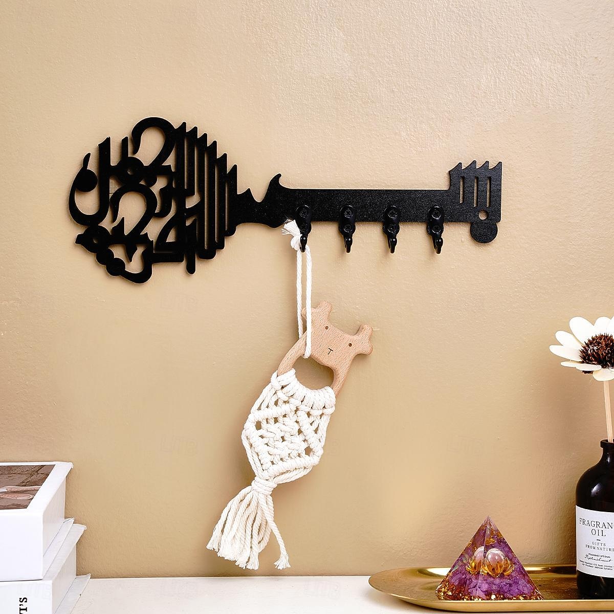 וו קישוט קיר בצורת מפתח אללה עם וו ברזל קטן בעיצוב לפאנלים מעץ מתאים לקישוט קיר בחדרי אמבטיה, שירותים, מטבחים וחדרי אחסון 2025 - $13.99 –P5