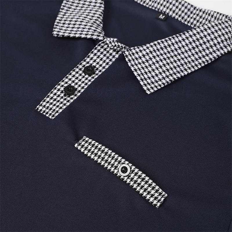 Męskie Koszulka polo Koszula golfowa Codzienny Święto Klapa Krótki rękaw Moda Podstawowy Równina Styl klasyczny Lato Regularny Czarny Biały Granatowy Niebieski Koszulka polo 2026 - $17.99 –P16