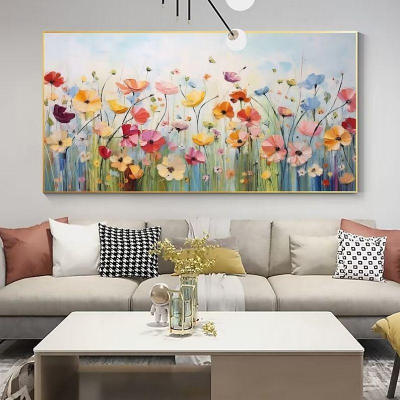 Handgefertigtes Ölgemälde auf Leinwand, Wandkunst, Dekoration, moderne abstrakte Blumenlandschaft für Heimdekoration, gerolltes, rahmenloses, ungedehntes Gemälde 2025 - $85.99 –P7