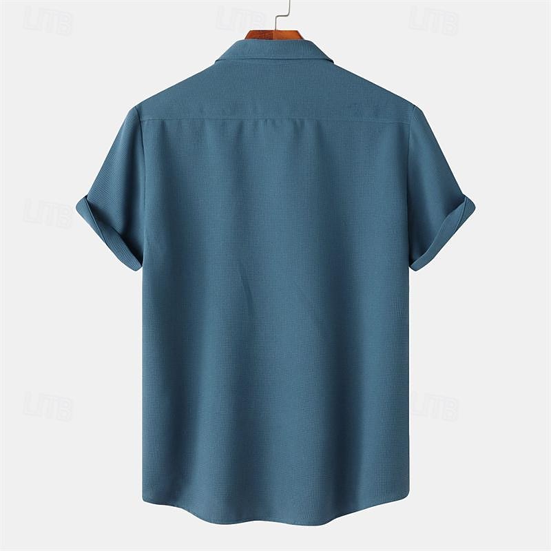 Per uomo Camicia Camicia Estiva Camicia casual Camicia da Spiaggia Camicia con Bottoni Bianco Verde chiaro Blu marino Blu Viola Manica Corta Semplice Bavero Vacanza Camicia hawaiana Tasca del 2026 a $27.99 –P18