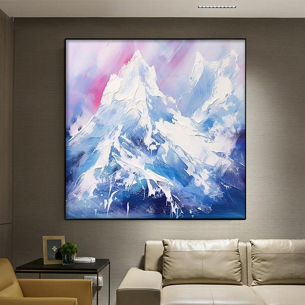 Abstract Snow Mountain oil painting handmade Landscape Oil Painting On ...
