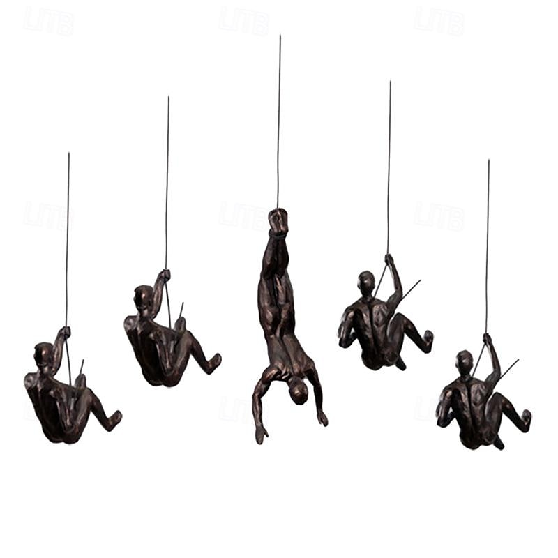 1pc moderna semplice scultura in resina creativa arrampicata su roccia uomo scultura da parete rifinita a mano arte della parete statua arrampicata su roccia figura del 2026 a $67.99 –P5