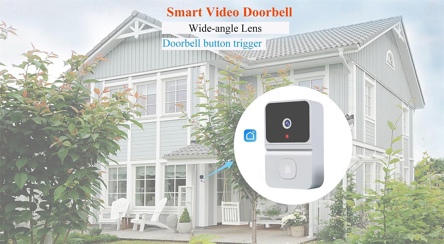 1 stuks slimme visuele deurbel draadloze wifi huishouden laag stroomverbruik lange stand-by app afstandsbediening intercom (ingebouwde batterij) 2025 - $35.99 –P7