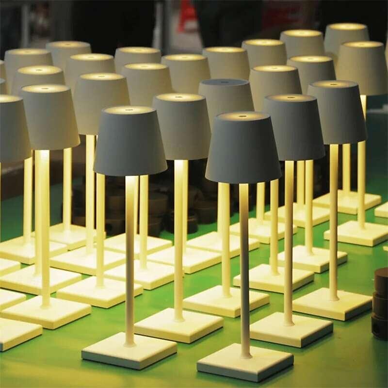 מנורת שולחן אלחוטית LED נטענת מנורת שולחן usb LED משתנה 3 צבעים לעיצוב מנורת שולחן בר במסעדה 2025 - $27.99 –P1
