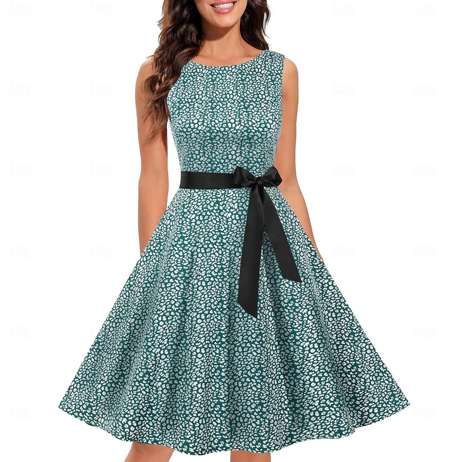 Retro Vintage Anos 50 Vestido Coquetel Vestidos Festa a Fantasia Um vestido de linha Floral Fantasia Mulheres Baile de Máscaras Festa / Eventos Festa de Solteira Adulto Vestido Vestidos de baile de 2026 por $26.99 –P17