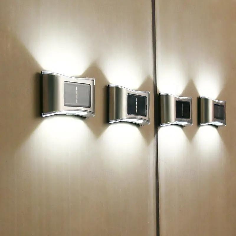 2/4pcs Solar Wall Light Up and Down Outdoor IP65 Waterproof LED Step Light Solar Fence Lights For Outdoor Yard Garden Lawn Patio Courtyard Fences Driveway Pathway Decoration 2025 - $30.99 –P3