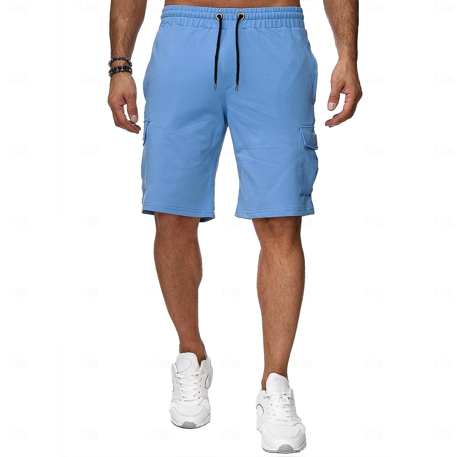 Men's Athletic Shorts Sweat Shorts Casual Shorts Drawstring Solid Colored Cycling Outdoor Knee Length Outdoor Leisure Sports Shorts Athleisure Black Blue Micro-elastic 2026 - $17.99 –P17