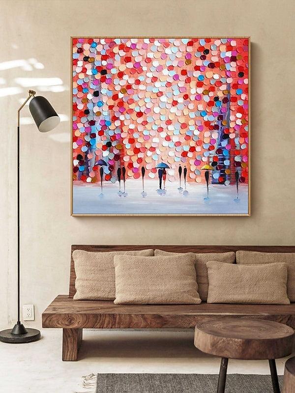 met de hand geschilderd abstract landschap schilderij op canvas 3D-getextureerde muurkunst muurdecor woonkamer zachte kleur getextureerde bloemlandschap roze olieverfschilderij muurkunst lentedecor 2025 - $116.99 –P1