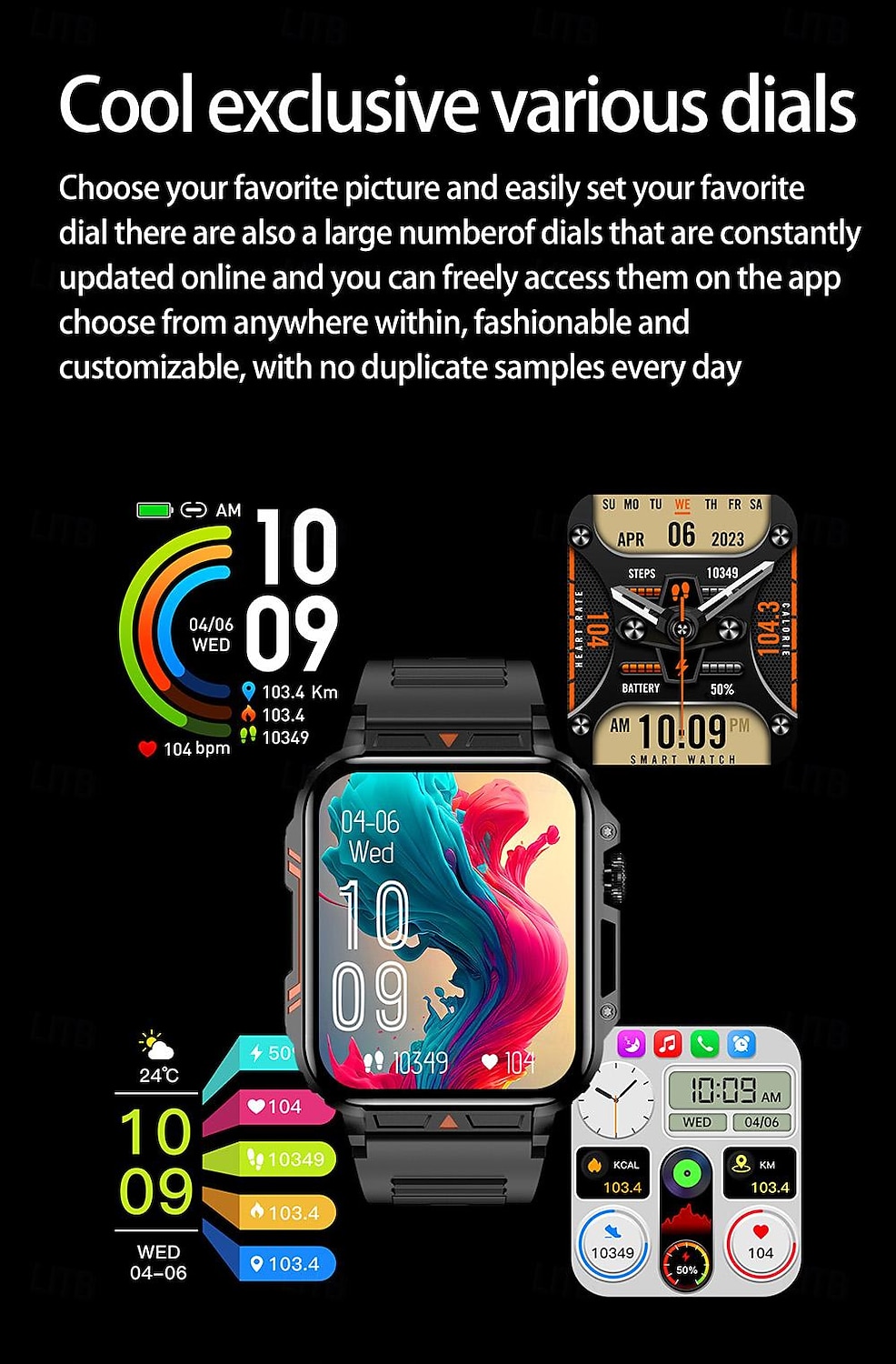 2025年 iMosi L81 スマートウォッチ 1.95 インチ スマート·ウォッチ ブルートゥース 歩数計 着信通知 睡眠サイクル計測器 と互換性があります Android iOS 女性 男性 ハンドフリーコール 防水 メディアコントロール IP68 44mmの時計ケース コレクション – $35.99 –P13