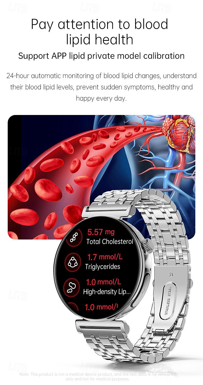 dames amoled smartwatch: 1,28” display met ecg, ppg & uitgebreide gezondheidsmonitoring 2025 - $75.99 –P6