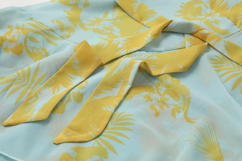 Robe balançoire femme boho robe longue robe maxi robe bleu jaune vert clair floral à lacets manches lanterne printemps été robe profonde v ourlet irrégulier week-end coupe ample 2023 s m l xl xxl de 2025 ? $40.99 –P6