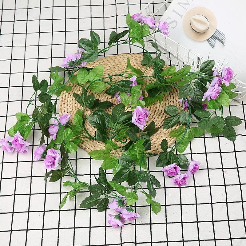 fleurs simulées fleurs artificielles fleurs en soie vigne vignes climatisation conduites d'eau arches de mariage décorations sinueuses rose vignes de 2025 ? $24.99 –P19