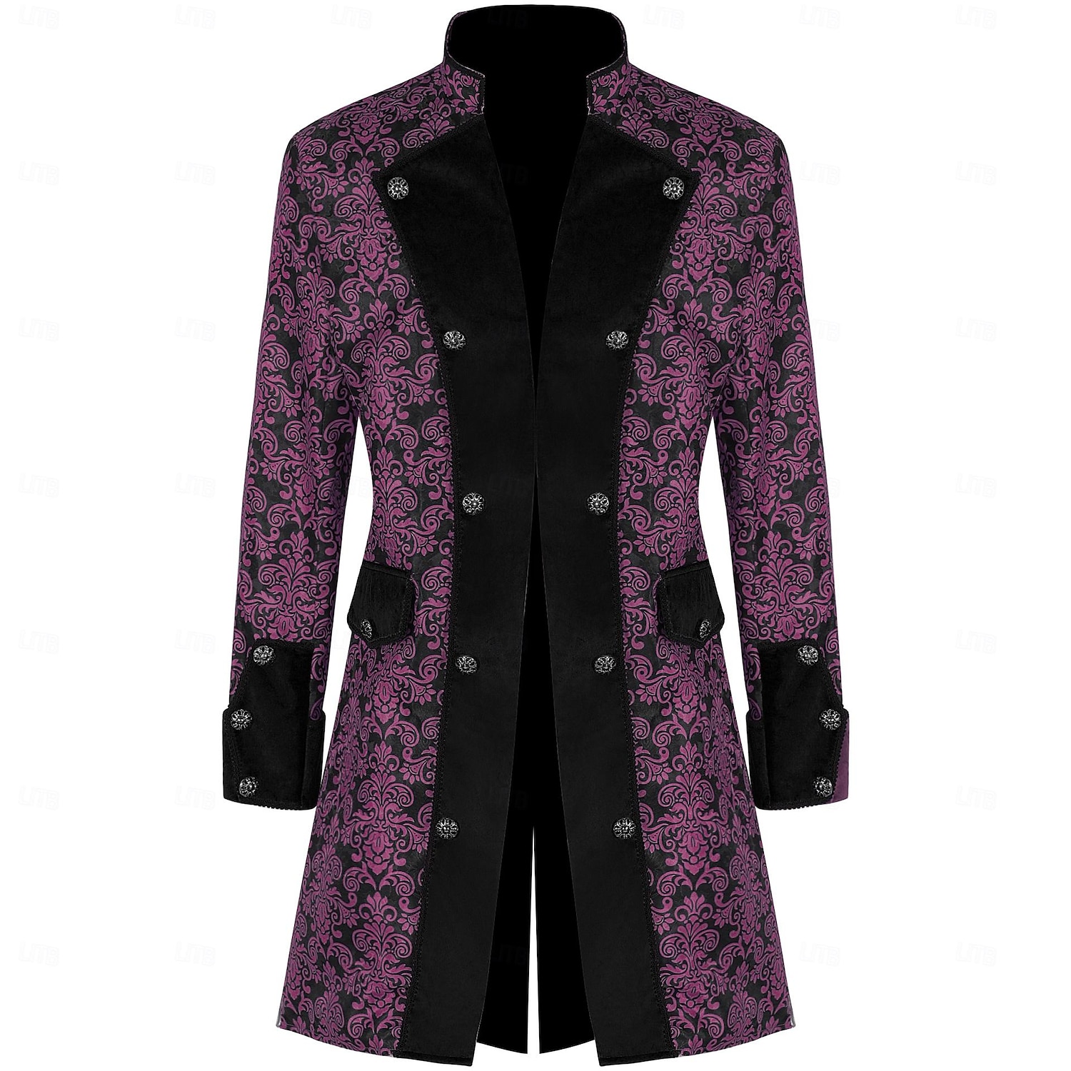 Retro Vintage Punk e gótico Medieval Traje Cosplay Capa Smoking Feira Ren Vampiros Cavalheiro Homens Pirata Real Steampunk Dia Das Bruxas Carnaval Baile de Máscaras Festa / Noite Adulto Casaco de 2025 por $48.99 –P2