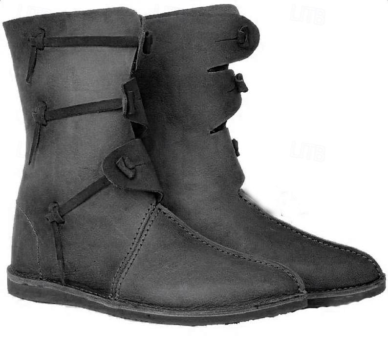 scarpe rinascimentali medievali vintage retrò stivali jazz piatti pirata cavaliere ritter uomo unisex halloween evento/festa in maschera scarpe fantasia stivali medievali del 2025 a $47.99 –P5