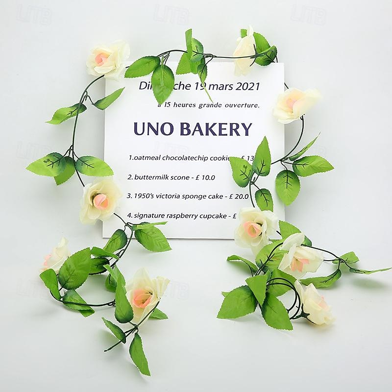fleurs simulées fleurs artificielles fleurs en soie vigne vignes climatisation conduites d'eau arches de mariage décorations sinueuses rose vignes de 2025 ? $24.99 –P4