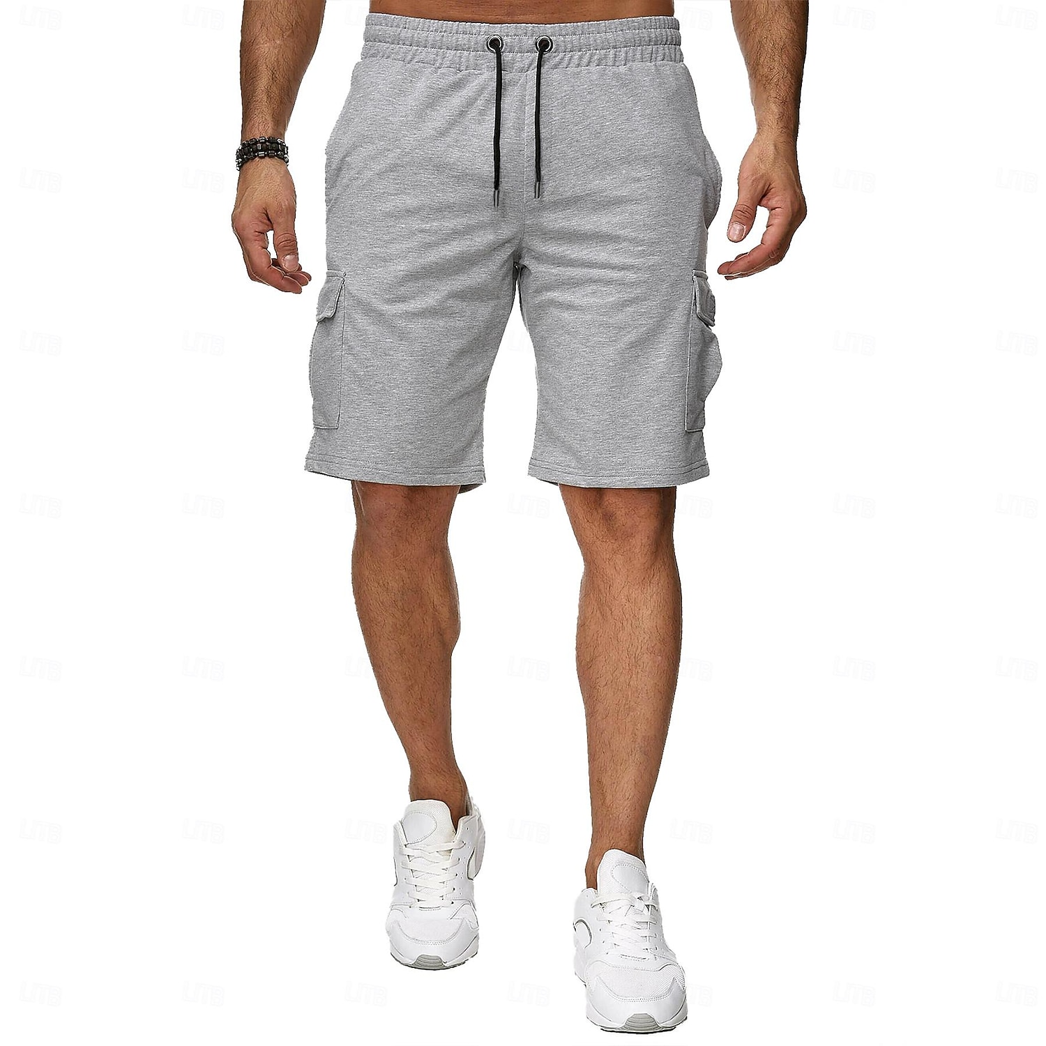 Men's Athletic Shorts Sweat Shorts Casual Shorts Drawstring Solid Colored Cycling Outdoor Knee Length Outdoor Leisure Sports Shorts Athleisure Black Blue Micro-elastic 2026 - $17.99 –P11