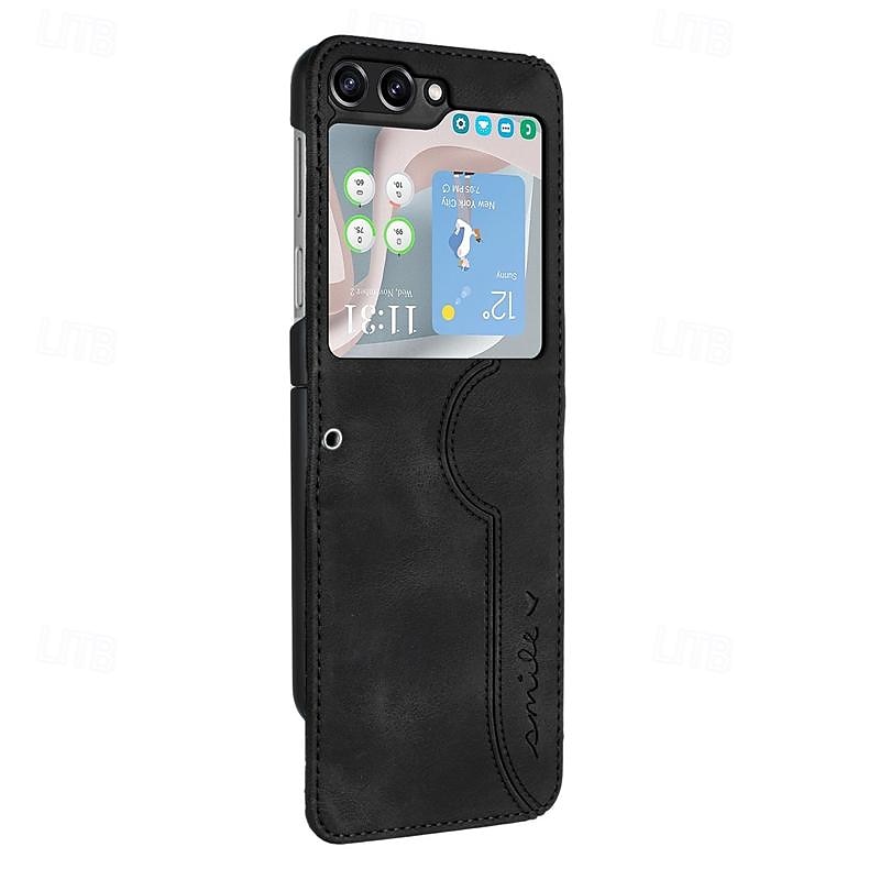 телефон Кейс для Назначение SSamsung Galaxy Z Flip 5 Z Flip 4 Z Flip 3 Откидная крышка Защита от удара Ретро ПК Кожа PU 2025 - $18.99 –P5