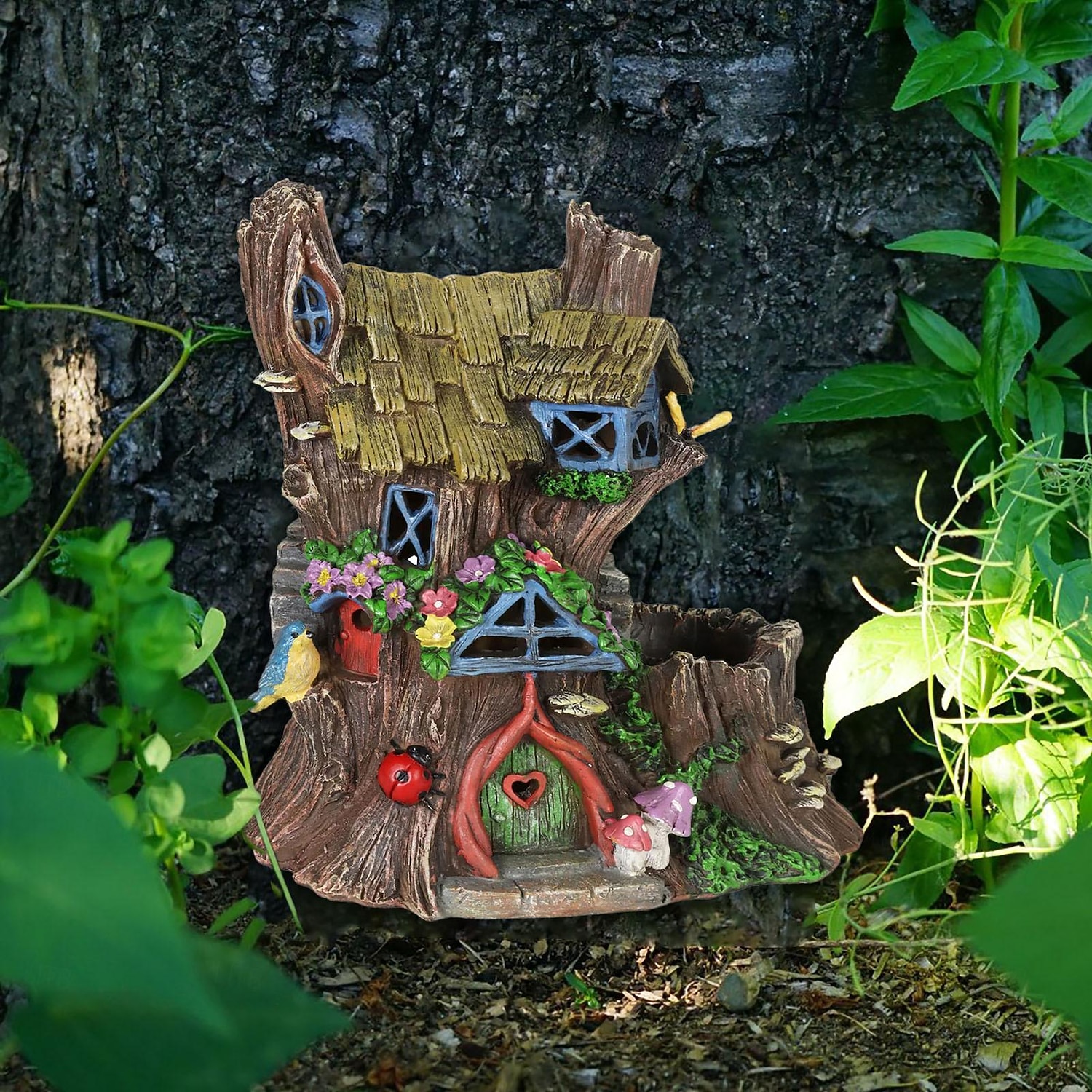 encantador portão de jardim de fadas, decoração caprichosa de árvore de madeira para porta, pátio e jardim - delicioso artesanato de ornamento de madeira para decoração de casa de conto de fadas de 2025 por $9.99 –P5