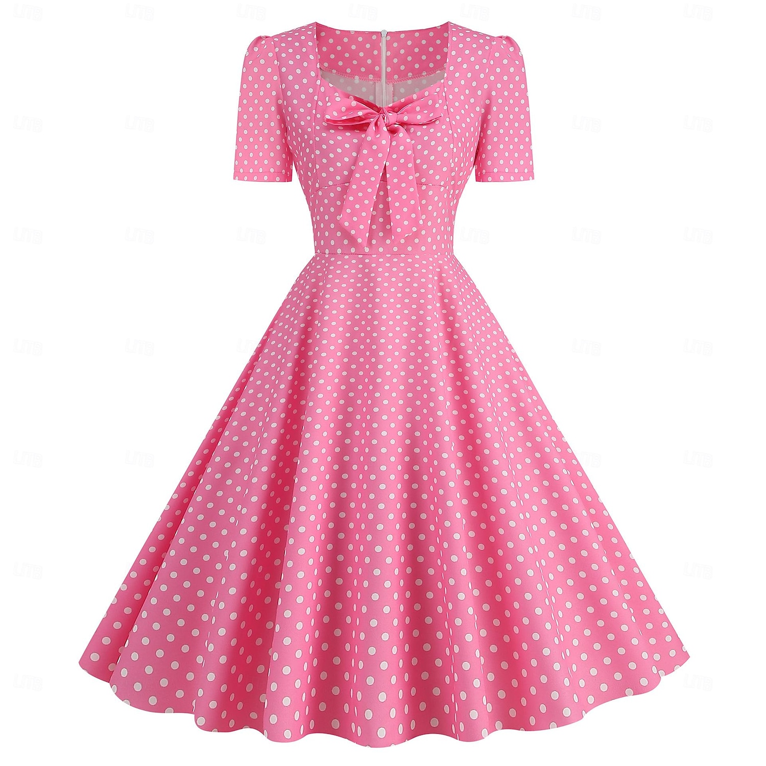 Retro 50. léta Rockabilly Ke kolenům Šaty Houpací šaty Flare šaty Kostkovaný Vzor gingham Puntíkované Dámské Karneval Plesová maškaráda Dovolená Na den Retro tematická párty Dospělí Šaty Jaro léto 2025 - $24.99 –P19