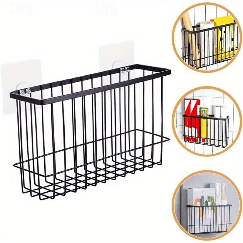 2pcs Storage Racks Metal Wire Storage Basket Wall Hanging Basket Wall Mounted Organizer Basket for kitchen Office Pantry Bathroom Cabinet Kitchen Organizers and Storage Kitchen Accessories 2025 - $18.99 –P5