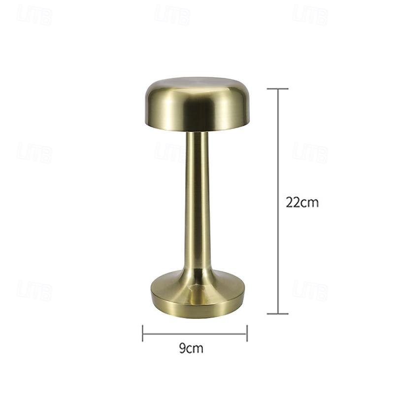 Rechargeable Metal Table Lamp Mushroom Shaped with 3-color Dimming Indoor Bedroom Living Room Atmosphere Desk Lamp USB Rechargeable 2025 - $37.99 –P4