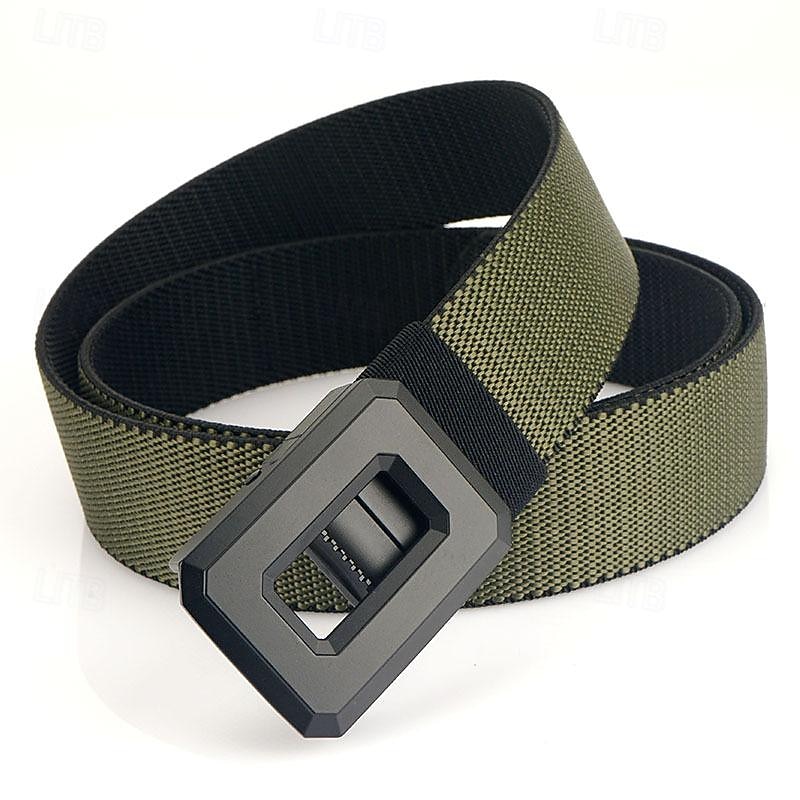 Men's Belt Nylon Belt Reversible Belt Hollow-out Rotating Buckle Alloy Durable Adjustable Plain Red Kakhi Outdoor Daily Waist Belt 2026 - $11.99 –P6
