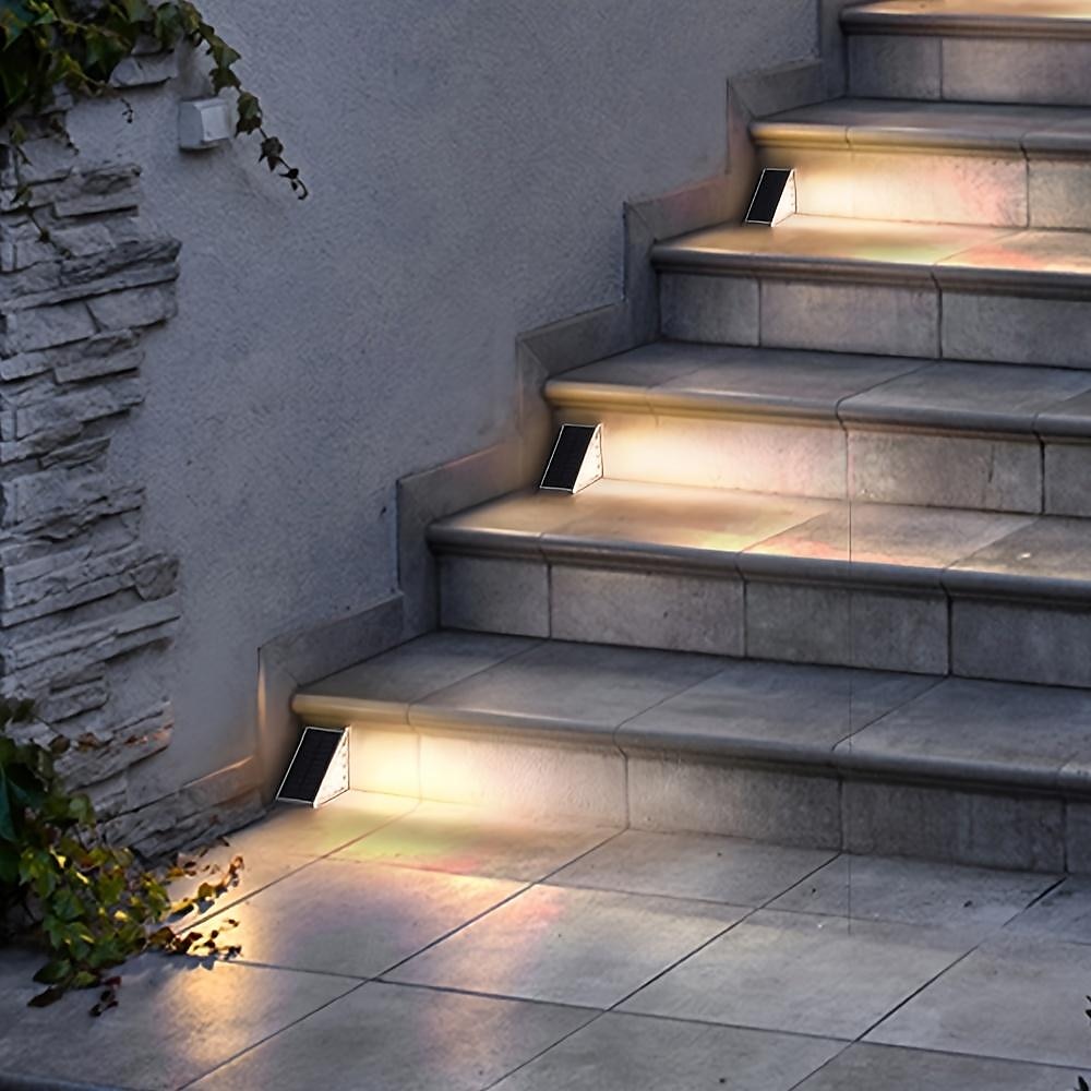 Солнечные фонари на террасе с датчиком движения, светильники для ступенек, водонепроницаемые уличные светильники для ступенек, автоматическое включение/выключение солнечных фонарей для ступенек, лестниц, крыльцо, двор, патио, дорожка, украшение 2026 - $20.99 –P11