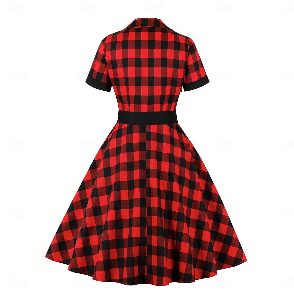 Retró 1950-es Rockabilly Ruhák Swing ruha Kockás Jelmez Női Farsang Álarcos mulatság Hétköznapi viselet Lánybúcsú Felnőttek Ruha Hazatérő ruhák 2025 - $34.99 –P9