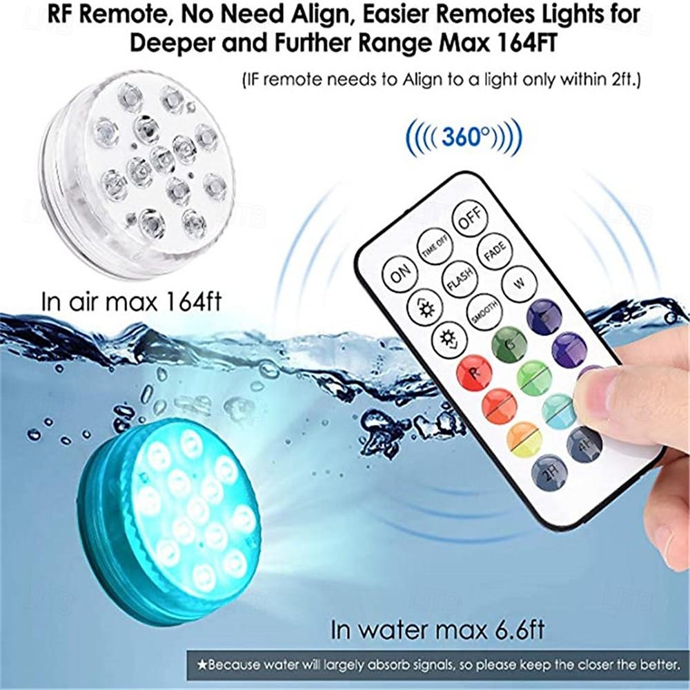 Rechargeable Submersible Pool Lights Bright Floating LED Lights, Underwater Lights Beautiful RGB for Swimming Pool, Hot Tub, Spa 2025 - $14.49 –P6