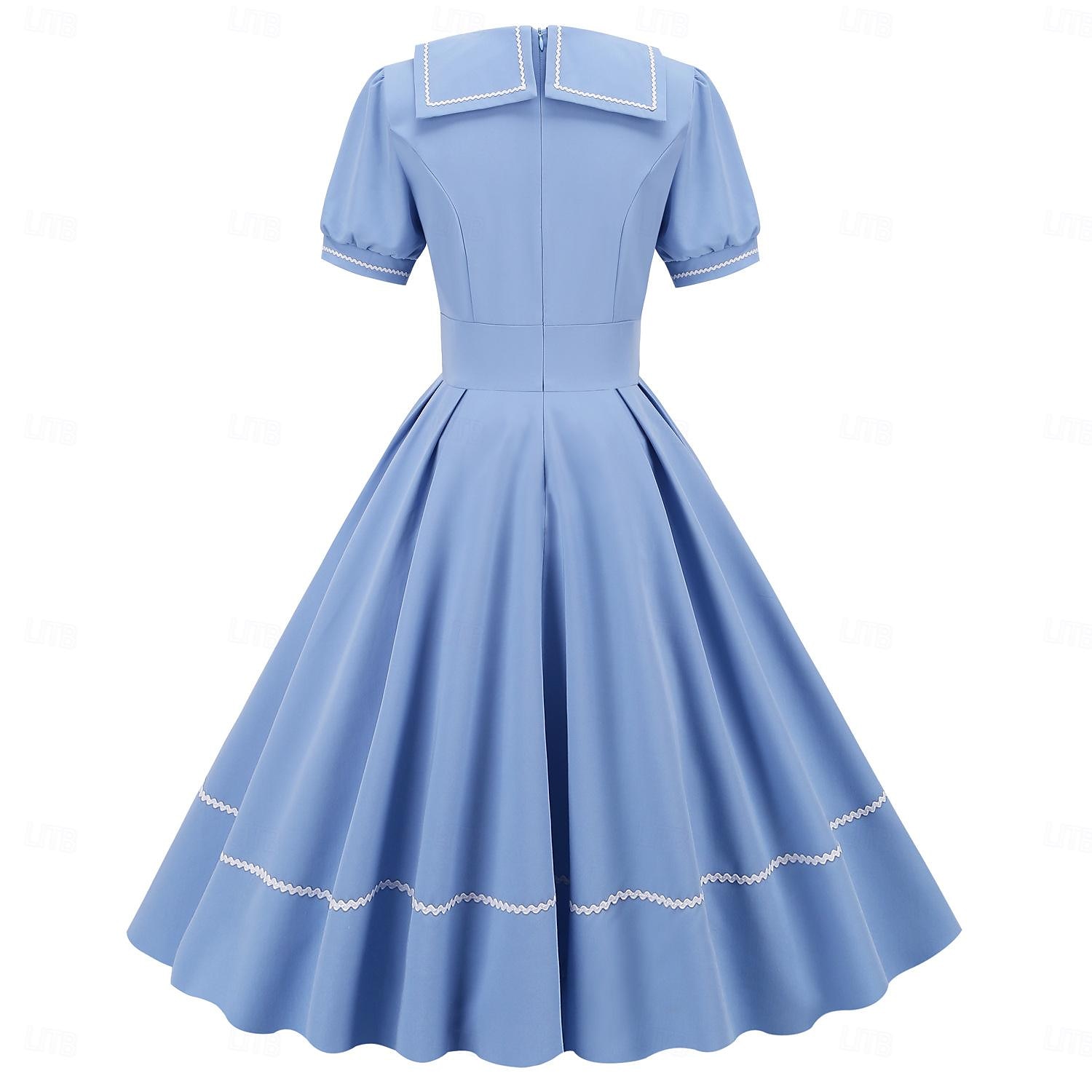 Jaren '50 Retro vintage Middag Swing Jurk Flare Jurk Korte mouwen Wijd uitlopend Kostuum Dames Carnaval Valentijnsdag Casual Schoolfeest Retro themafeest Volwassenen Kleding Lente zomer 2026 - $52.99 –P6